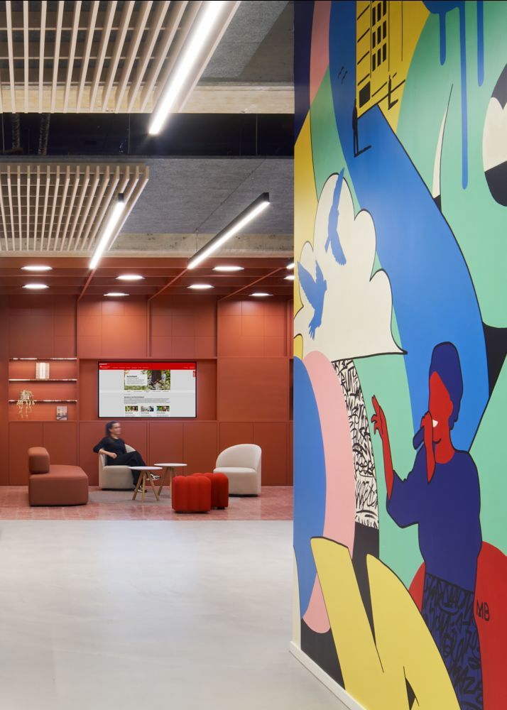 Empfangsbereich der Stadtsparkasse Düsseldorf Filiale Oberbilk | Bank Architekt bkp