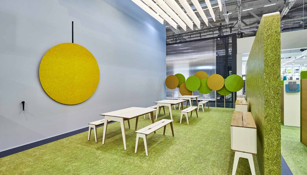 Messestand von bkp für Fleischer: Orgatec 2018