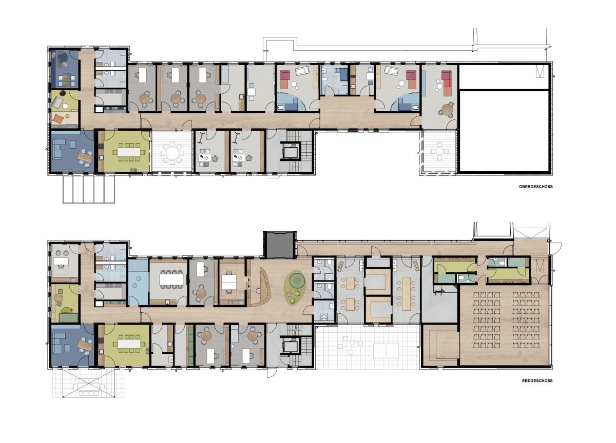 Grundriss der Klinikplanung der Kinder- und Jugendpsychatrie Euregio Klinik Nordhorn