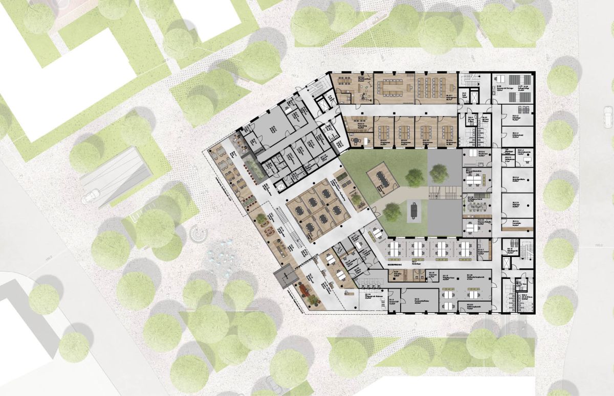 Grundriss des Neubaus für die Sparkasse Marburg von bkp Architekten