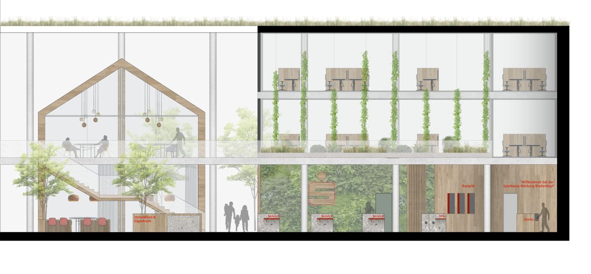 Transparente Architektur der Sparkasse Marburg zeigt Kompetenzen nach außen