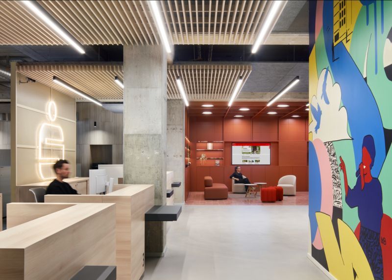 Empfangsbereich der Stadtsparkasse Düsseldorf Filiale Oberbilk | Bank Architekt bkp